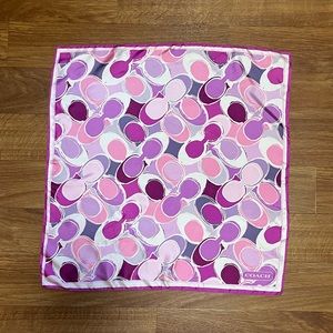 Coach Pink and Purple Logo Scarf
